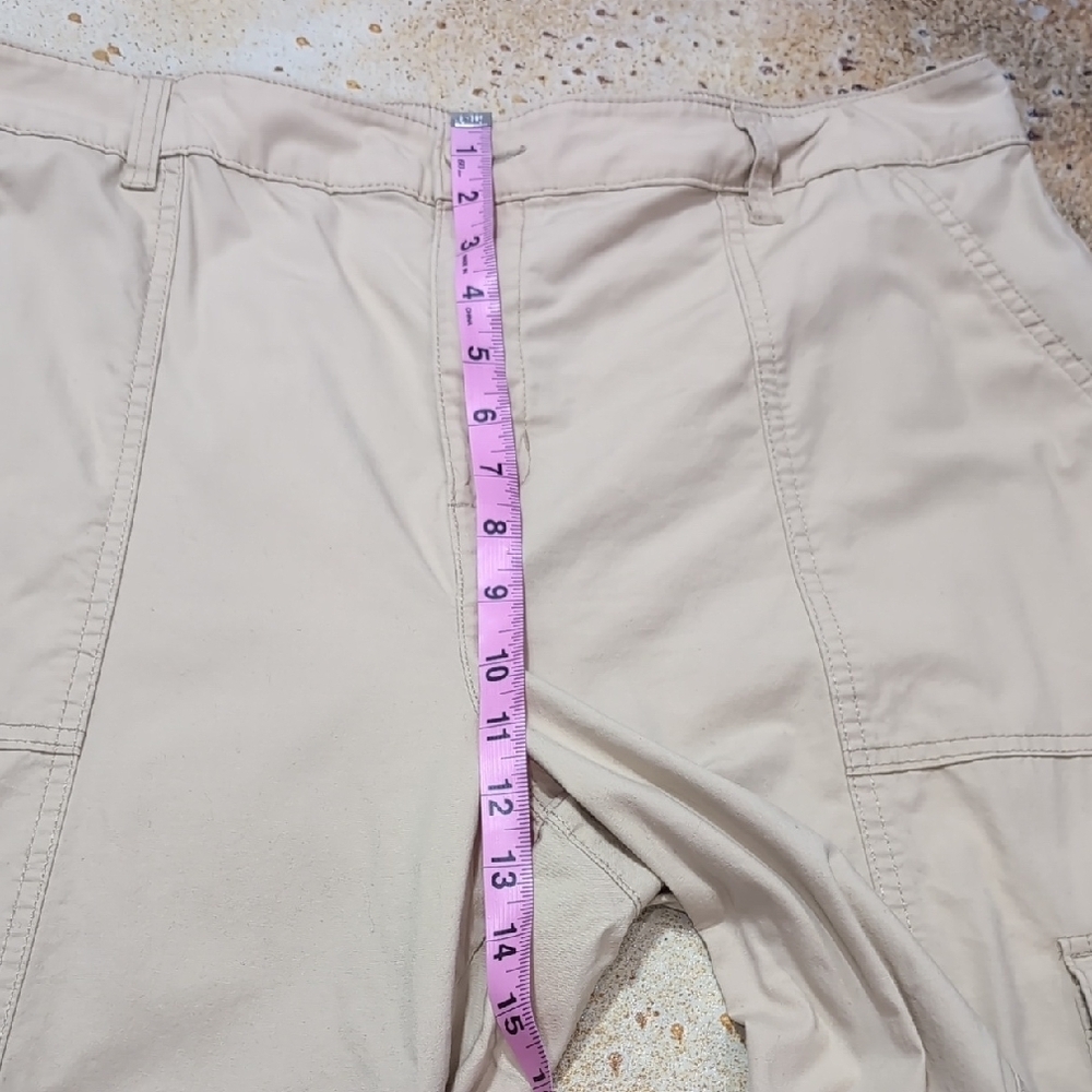 Sanctuary | Lightweight Cotton Stretch Light Tan Cargo Pants Size XXL - Picture 3 of 12